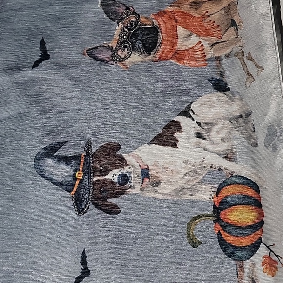 Cynthia Rowley Curious Halloween Dog Witch Pumpkin Costume Table Runner 14" x 72 - Picture 4 of 9